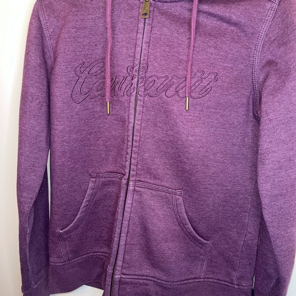 Carhartt Hoodie Womens Small Purple Full Zip Up Sweatshirt Hoodie GUC - Picture 4 of 6